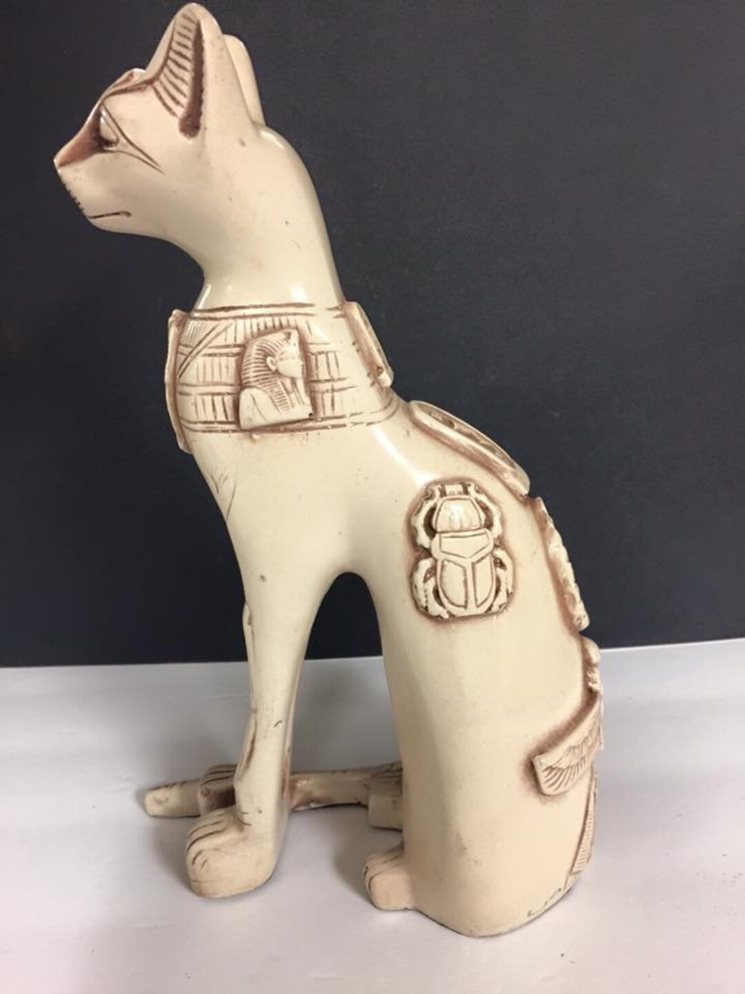 Vintage Large Egyptian Cat Statue 10''H Made in Egypt Etsy