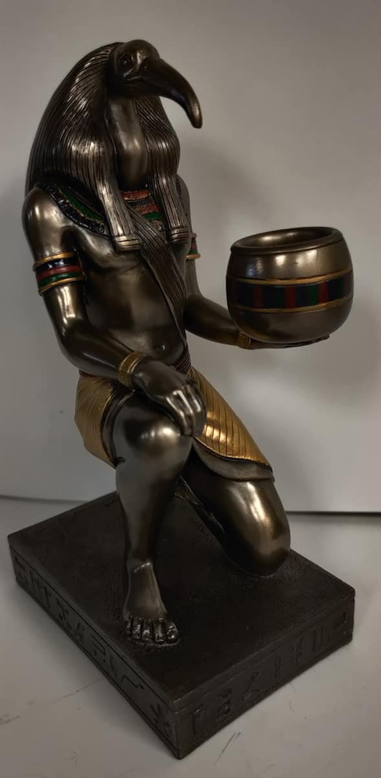 Unique God Thoth Candle Holder Statue Egyptian God of Wisdom Etsy