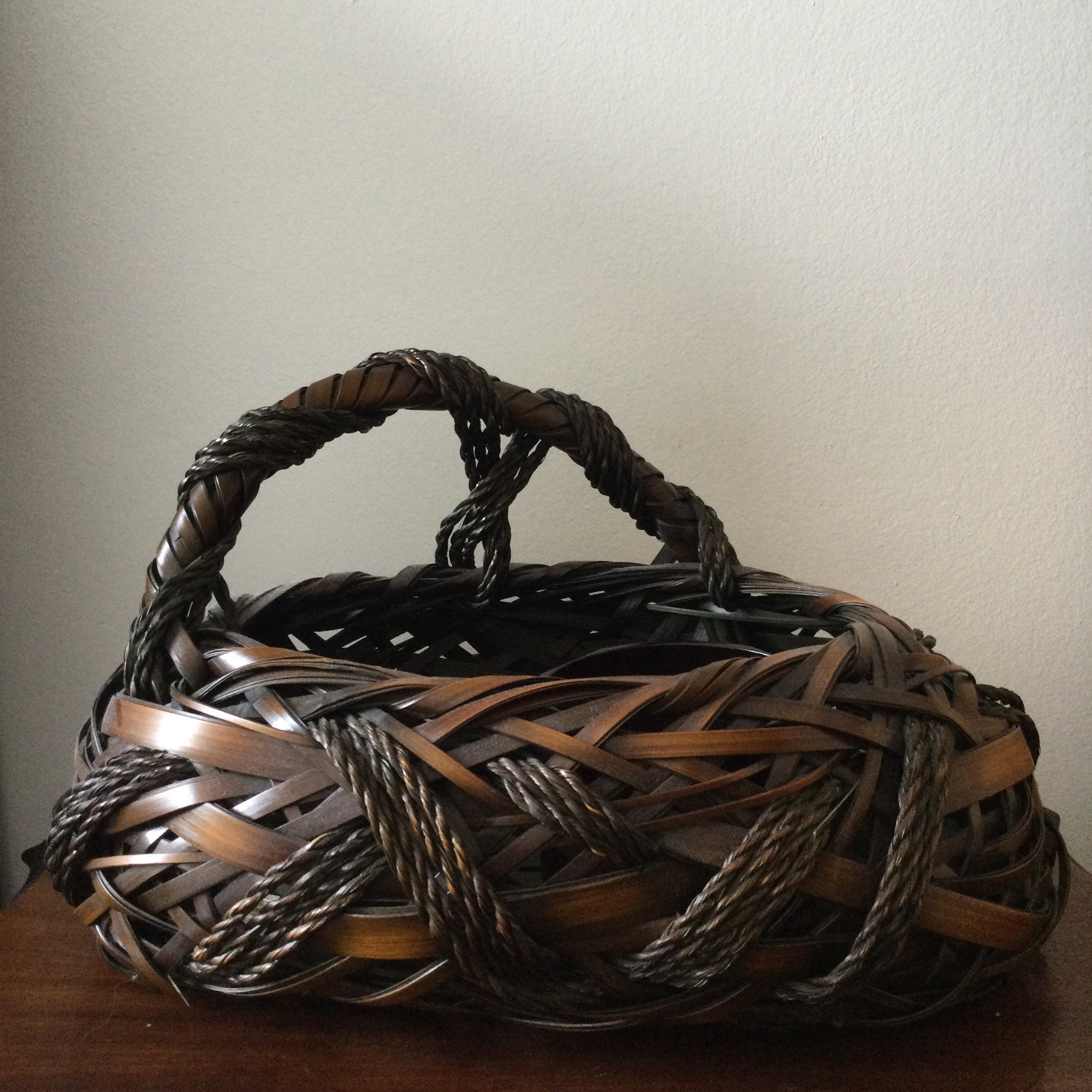 Japanese Vintage Handwoven Basket Hanakago Etsy