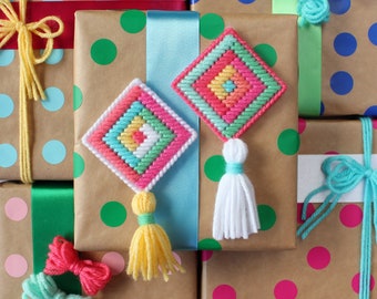 Sherbet Ornaments - Easy DIY plastic canvas needlepoint kit