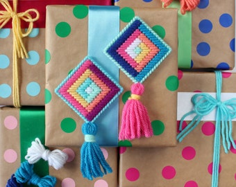 Tropical Ornaments - Easy DIY plastic canvas needlepoint kit