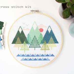 Sea To Sky - Modern Counted Cross stitch kit - Easy DIY cross stitch kit