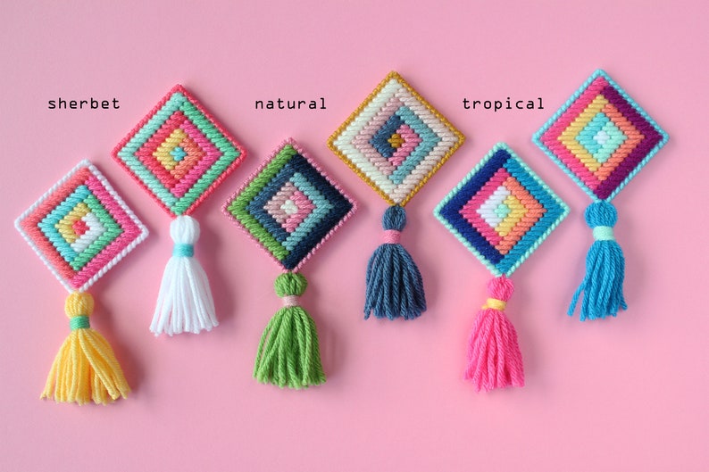Tropical Ornaments Easy DIY plastic canvas needlepoint kit image 3