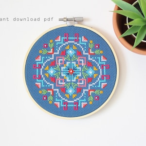Twilight Garden - modern cross stitch pattern - instant download pattern