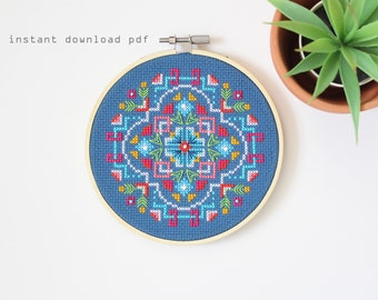 Twilight Garden - modern cross stitch pattern - instant download pattern