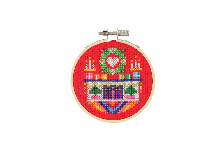 Holiday Hearth Holiday Ornament Kit easy DIY cross stitch kit image 3