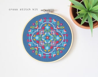 Twilight Garden - modern DIY cross stitch kit - beginners cross stitch kit