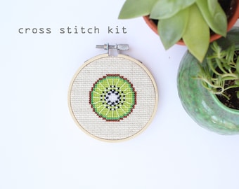 Kiwi - Modern cross stitch kit - Beginners cross stitch kit