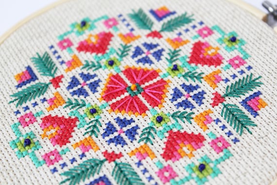 Scandinavian Meadow - Modern Cross Stitch Pattern - Instant