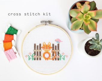 Mini Cat Cross Stitch Kit – Beginner DIY Craft (PDF Pattern)