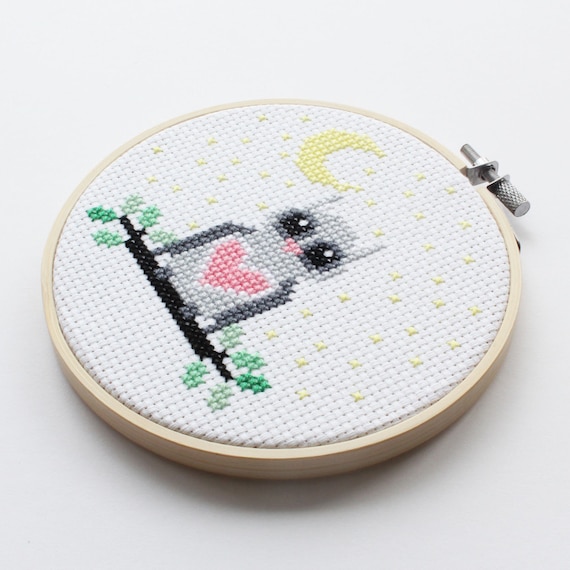 Mini Owl Modern Counted Cross Stitch Kit Beginner Level Kit Kids Cross  Stitch Kit 