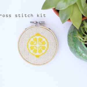 Lemon - Modern cross stitch kit - Beginners cross stitch kit