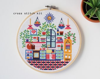 Kiki's Kitchen - Modern Counted Cross stitch kit - Easy DIY cross stitch kit