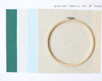 Pre-Cut Fabric: up to 8" hoop size