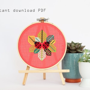 Little Ladybugs - Modern counted cross stitch pattern - Instant download PDF - counted cross stitch pattern