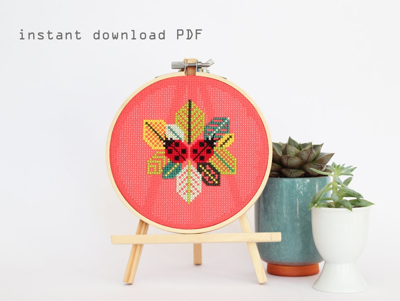 Little Ladybugs Modern Counted Cross Stitch Pattern Etsy