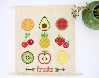 Fruit Sampler -Instant Download cross stitch Pattern
