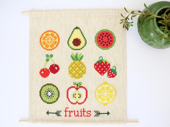 Fruit Sampler -instant Download Cross Stitch Pattern - Etsy