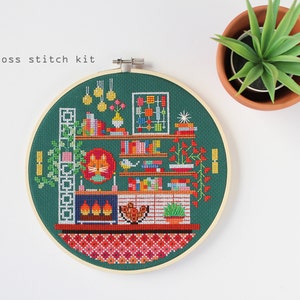 Davys Den - Modern Counted Cross stitch kit - Easy DIY cross stitch kit