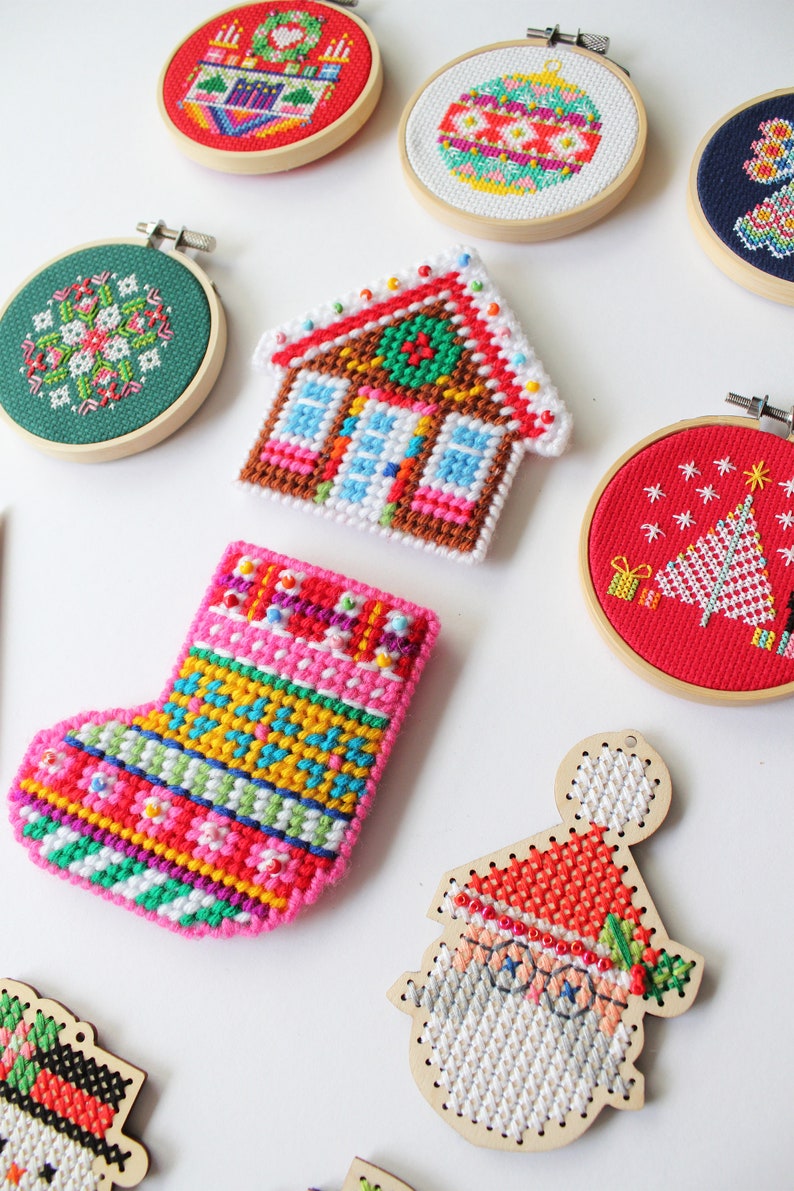 Holiday Hearth Holiday Ornament Kit easy DIY cross stitch kit image 4