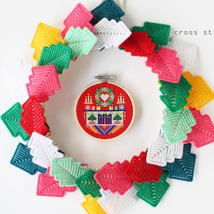 Holiday Hearth Holiday Ornament Kit easy DIY cross stitch kit image 1