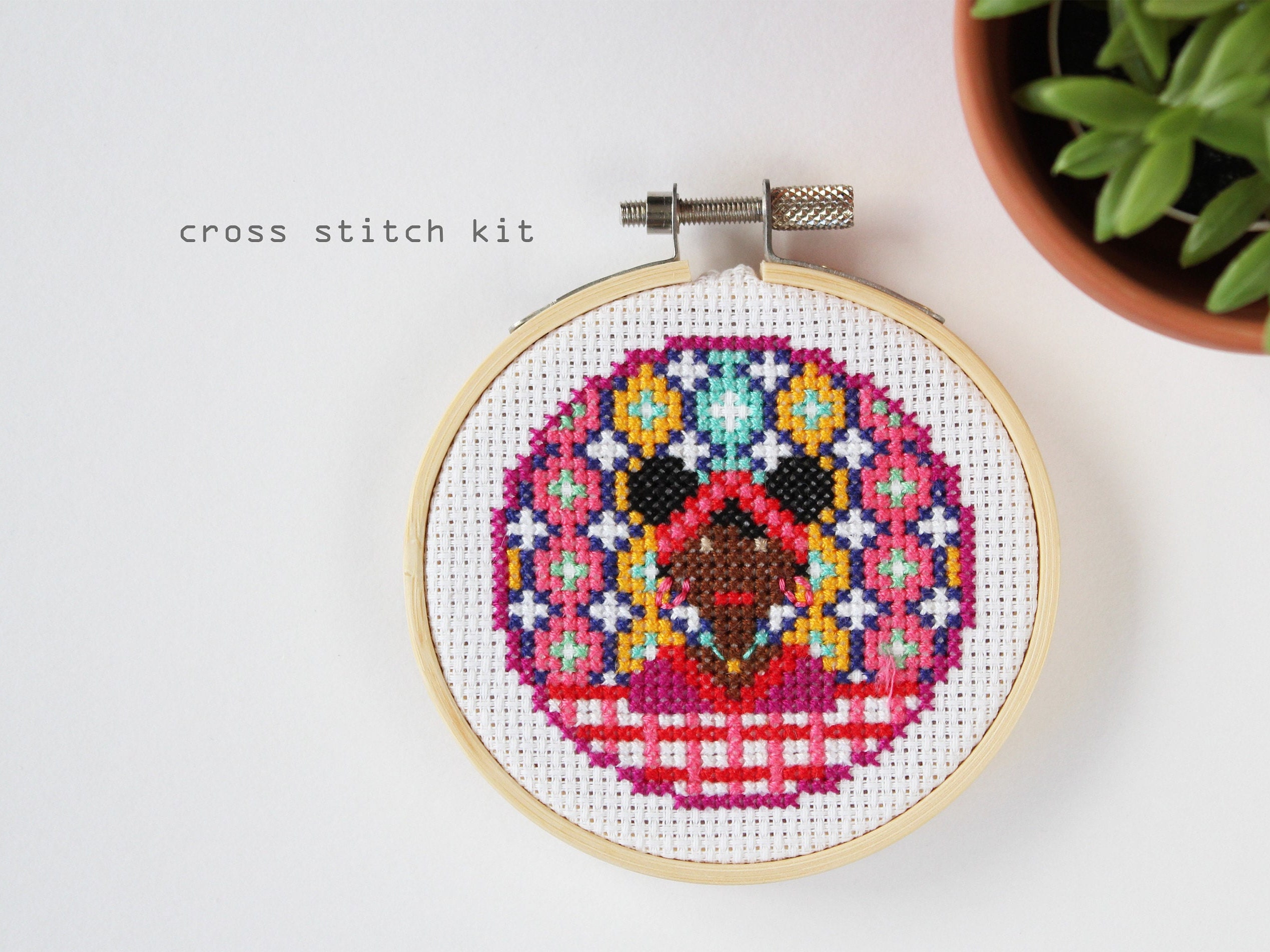 Midnight Marigolds Modern DIY Cross Stitch Kit Beginners Cross