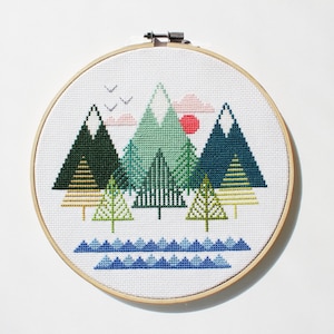 Sea to Sky - Modern counted cross stitch pattern - Instant Download PDF