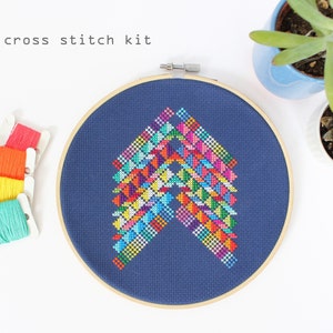 Mexico Abstract Modern Counted Cross Stitch Kit Easy DIY Cross Stitch Kit image 1