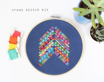 Mexico Abstract - Modern Counted Cross Stitch Kit - Easy DIY Cross Stitch Kit