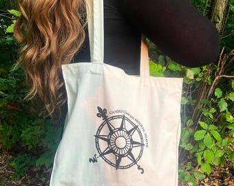 Tote Bag -Guided Compass - Book Tote - Wellness Bag