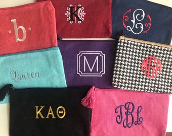 Monogrammed Make Up Bag, Personalized Cosmetic Bag