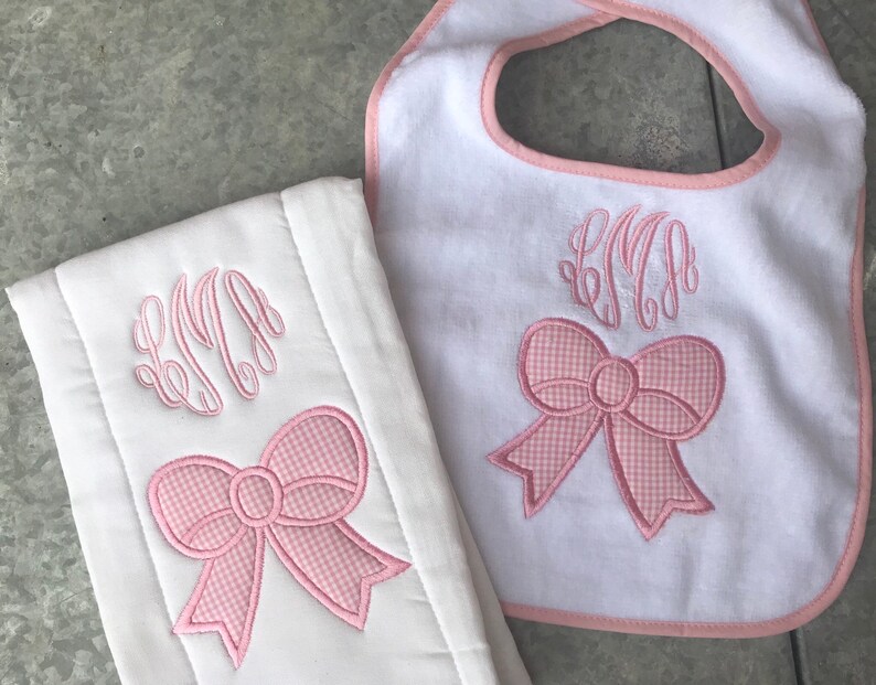 Personalized Baby Girl Burp Cloths Monogram Burp Cloths Burp Etsy