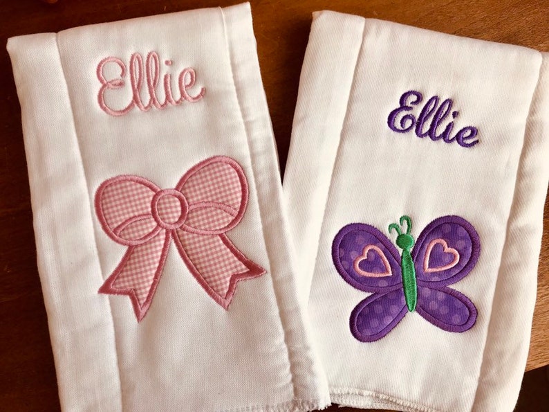 Personalized Baby Girl Burp Cloths Monogram Burp Cloths Burp Etsy