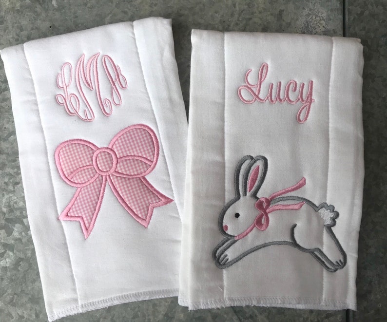 Personalized Baby Girl Burp Cloths Monogram Burp Cloths Burp Etsy