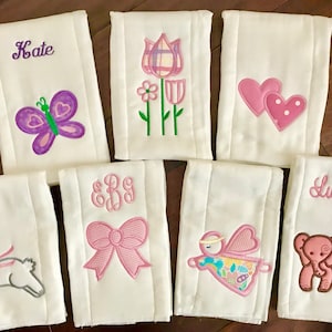 Personalized Baby Girl Burp Cloths, Monogram Burp Cloths, Burp Cloth Sets