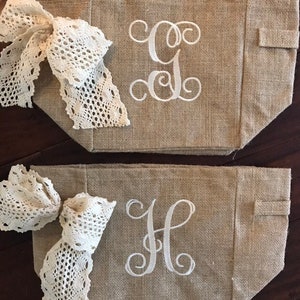 Burlap Basket, Monogram Burlap Gift Basket, Personalized Basket image 5