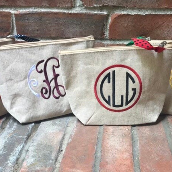 Monogrammed Make Up Bag, Personalized Cosmetic Bag