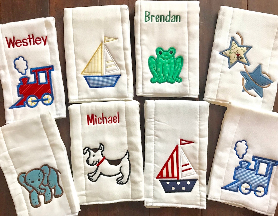 Personalized Baby Boy Burp Cloths, Monogram Burp Cloths, Burp Cloth