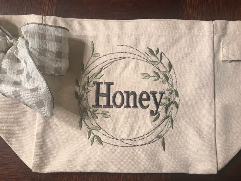 Canvas Wreath Basket Monogram Canvas Gift Basket Etsy