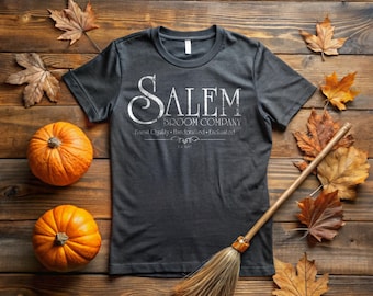 Salem Broom Company Vintage Distressed Design Unisex Jersey Short Sleeve Tee, Halloween, Costume, Holiday, Witch, Witches
