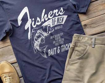 Fishers of Men - Matthew 4:19 Bible Verse - Modern Sportsmen Graphic Design Unisex Softstyle T-Shirt