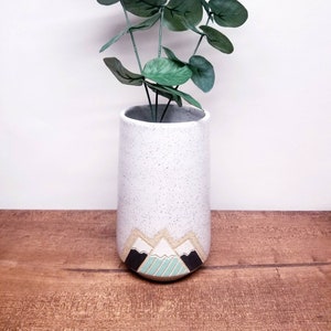 Handgemaakte keramische vaas, Snowy Mountain-ontwerp, modern decor
