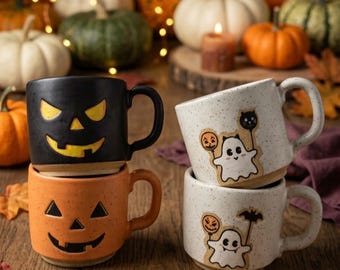 Handmade Ceramic Halloween Design Mug