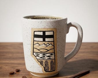 Handgemachte Alberta moderne Tasse: Handbemalte Kaffeetasse