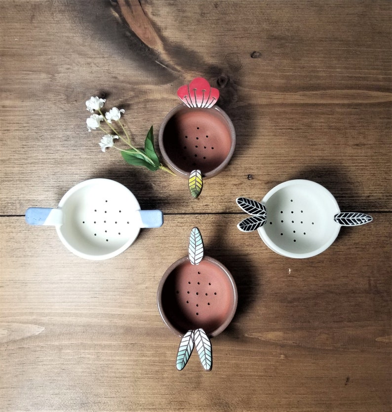 Handmade Ceramic Tea Strainer Set strainer Strainer Holder Etsy