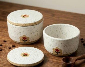 Handgemachte Keramikschale, modernes Mini-Tulpendesign, Rad geworfen Müslischale, einzigartiges Geschenk!