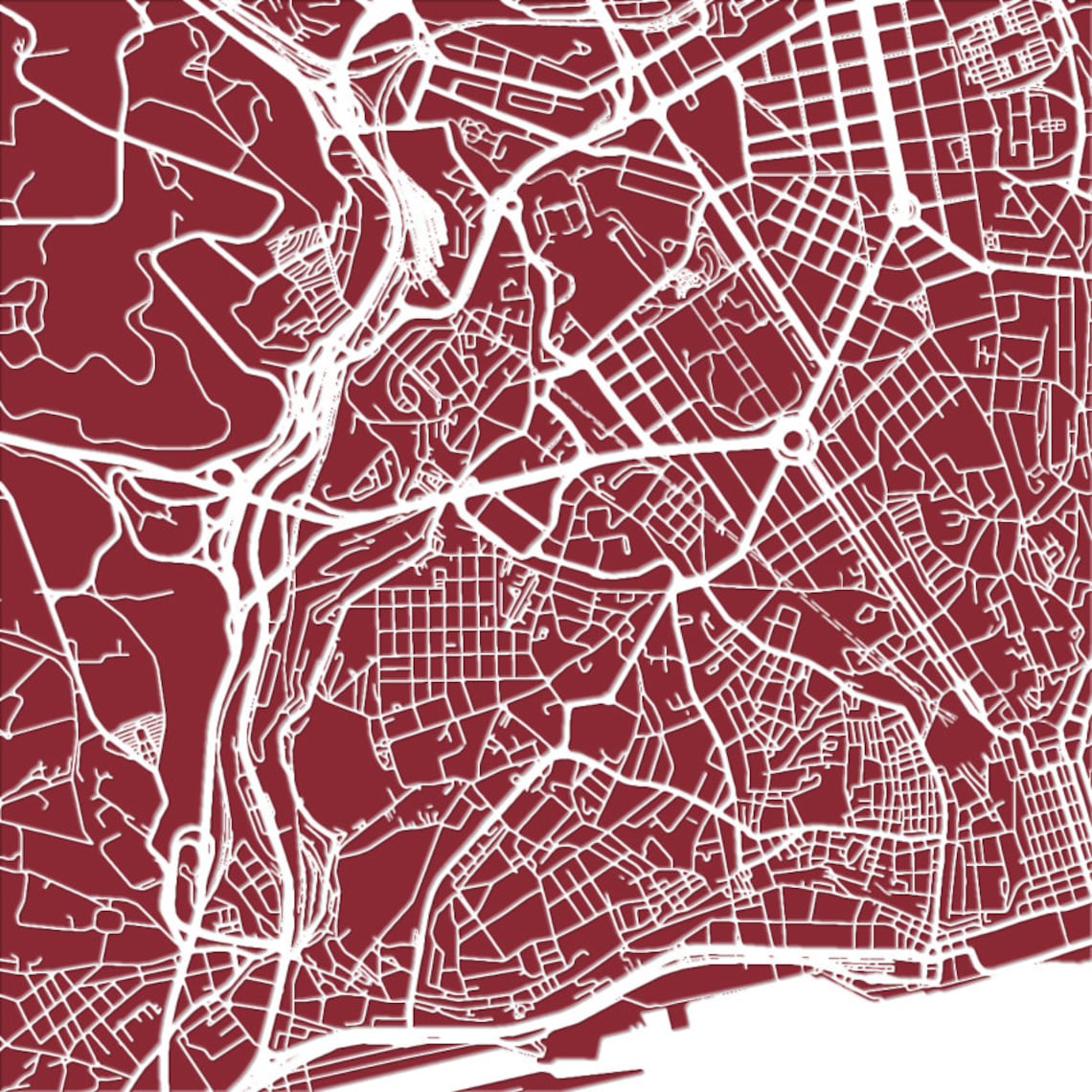 Lisbon Map City Street Map of Lisbon Portugal Art Print - Etsy