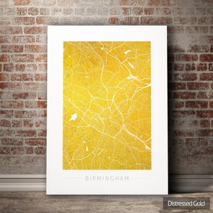 Birmingham Map - City Street Map of Birmingham England UK - Art Print Watercolor Illustration Wall Art Home Decor Gift - Colour Series PRINT