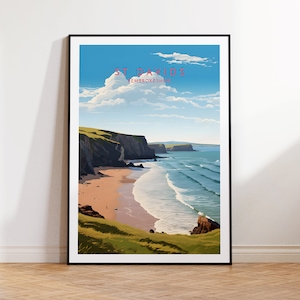 Pembrokeshire Travel Print - St Davids, England, Pembrokeshire Poster, Home Decor, Gift Print or Canvas