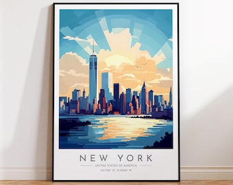 New York Travel Poster - United States, New York Print, Home Decor, Print Framed or Canvas